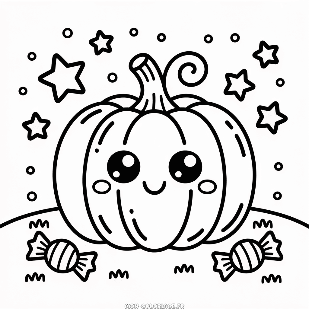 Coloriage Adorable Mignon Halloween