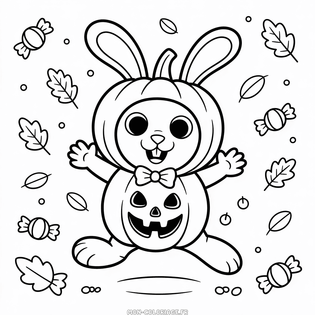 Coloriage Animal Mignon d'Halloween