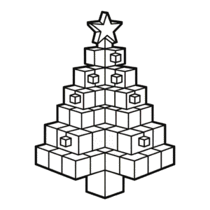 Coloriage Arbre de Noël Minecraft
