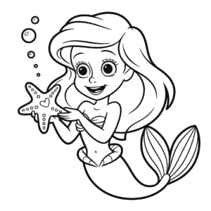 Coloriage Ariel Mignonne