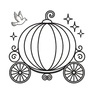 Coloriage Carrosse Citrouille de Cendrillon
