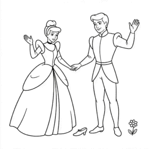 Coloriage Cendrillon et le Prince