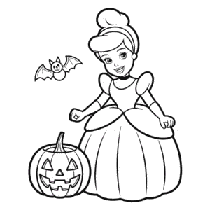 Coloriage Cendrillon Halloween