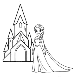 Coloriage Château d'Elsa