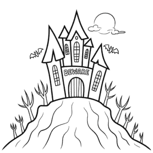 Coloriage Château d'Halloween