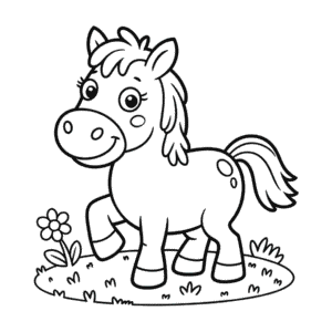 Coloriage Cheval Dessin Animé