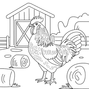 Coloriage Coq réaliste