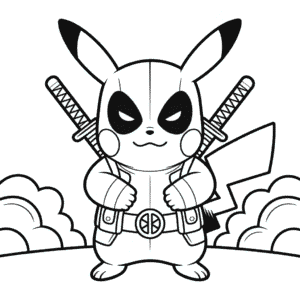 Coloriage Deadpool Pikachu
