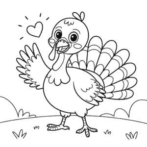 Coloriage Dinde Animée