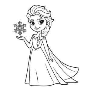 Coloriage Elsa Facile
