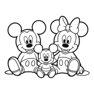 Coloriage Famille de Mickey Mouse