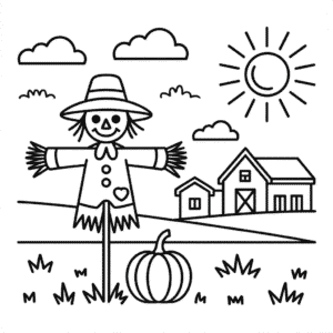 Coloriage Ferme d'Automne
