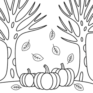 Coloriage Forêt en Automne