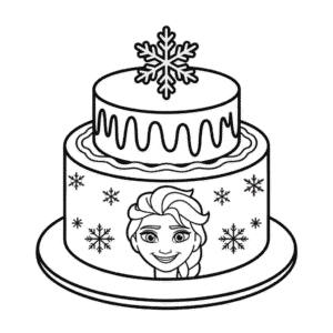Coloriage Gâteau Elsa