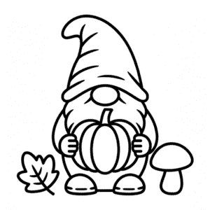 Coloriage Gnome d'Automne