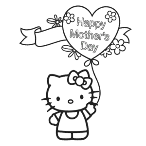 Coloriage Hello Kitty Bonne Fête des Mères