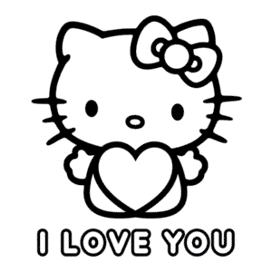 Coloriage Hello Kitty Je T'aime