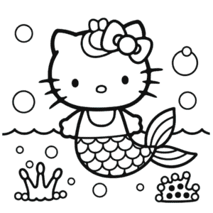 Coloriage Hello Kitty Sirène