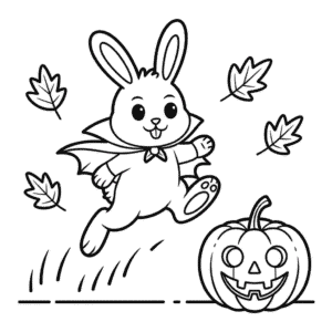 Coloriage Lapin d'Halloween