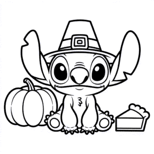 Coloriage Lilo et Stitch pour Thanksgiving