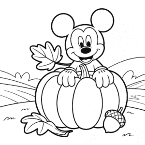 Coloriage Mickey Automne