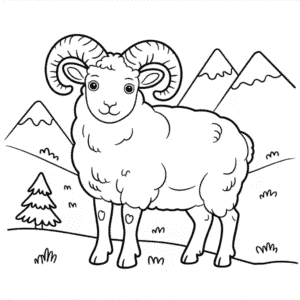Coloriage Mouton de Dall