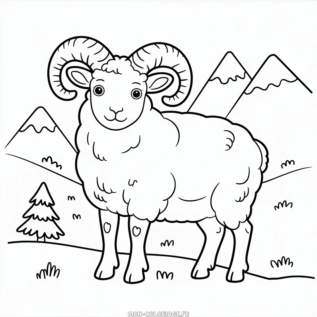 Coloriage Mouton de Dall