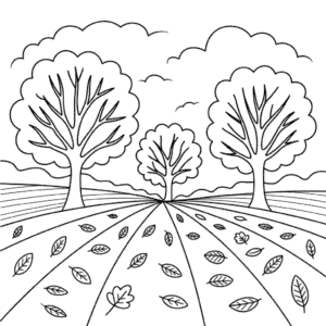 Coloriage Paysage d'Automne