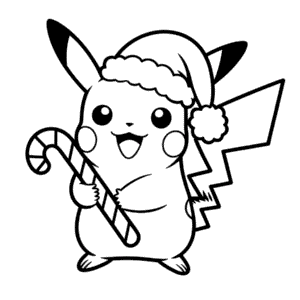 Coloriage Pikachu de Noël