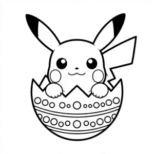 Coloriage Pikachu de Pâques
