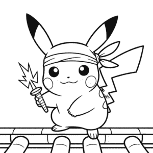 Coloriage Pikachu Ninja