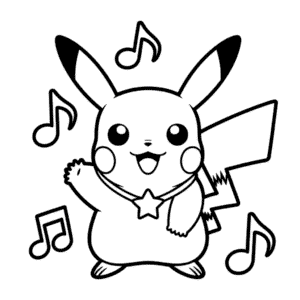 Coloriage Pikachu Pop Star