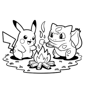 Coloriage Pokémon Pikachu et ses Amis