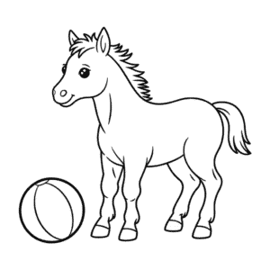 Coloriage Poulain Bébé