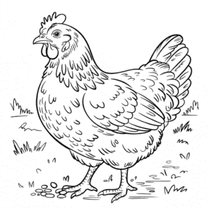 Coloriage Poule Dur