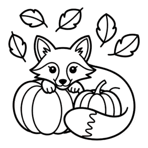 Coloriage Renard en Automne