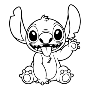 Coloriage Stitch Joyeux