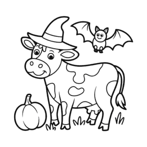 Coloriage Vache d'Halloween