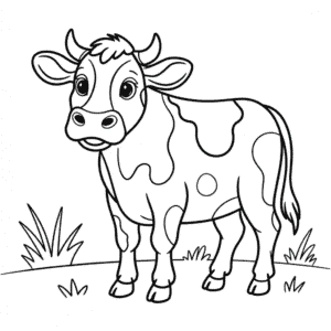 Coloriage Vache Noire et Blanche