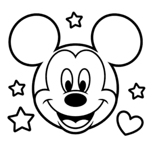 Coloriage Visage Mickey Mouse