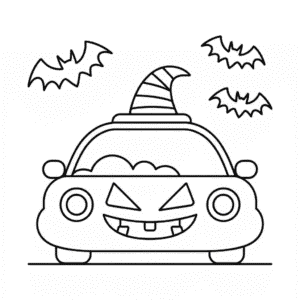 Coloriage Voiture d'Halloween