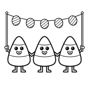 Coloriage Bonbons Maïs d'Halloween