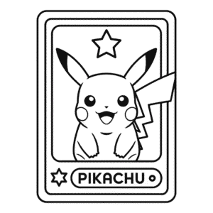 Coloriage Carte Pikachu