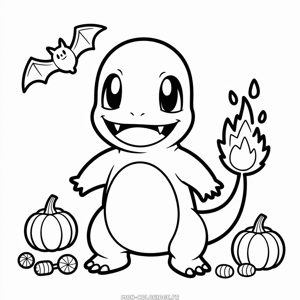 Coloriage Charmander d'Halloween