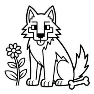 Coloriage Chien Minecraft