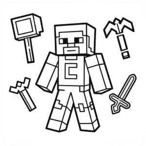 Coloriage Craftee Minecraft