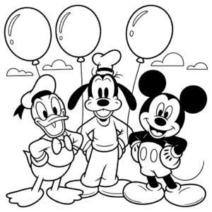 Coloriage Donald Dingo Mickey