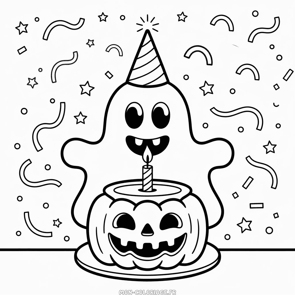 Coloriage Joyeux Anniversaire Halloween