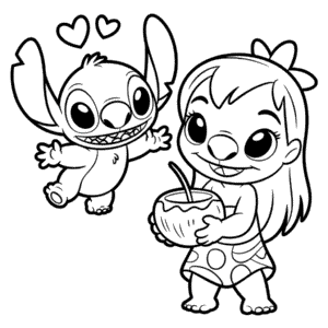 Coloriage Lilo et Stitch