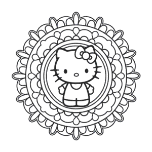 Coloriage Mandala Hello Kitty